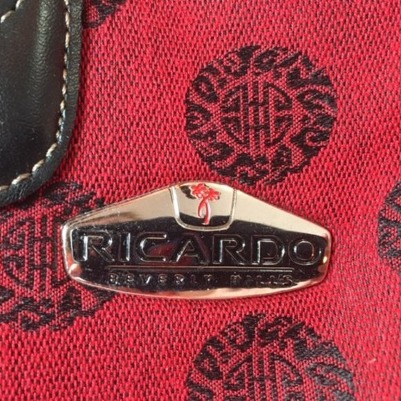 Ricardo Beverly Hills Signature Logo Weekender Luggage Tote Travel Bag Red - Picture 4 of 16